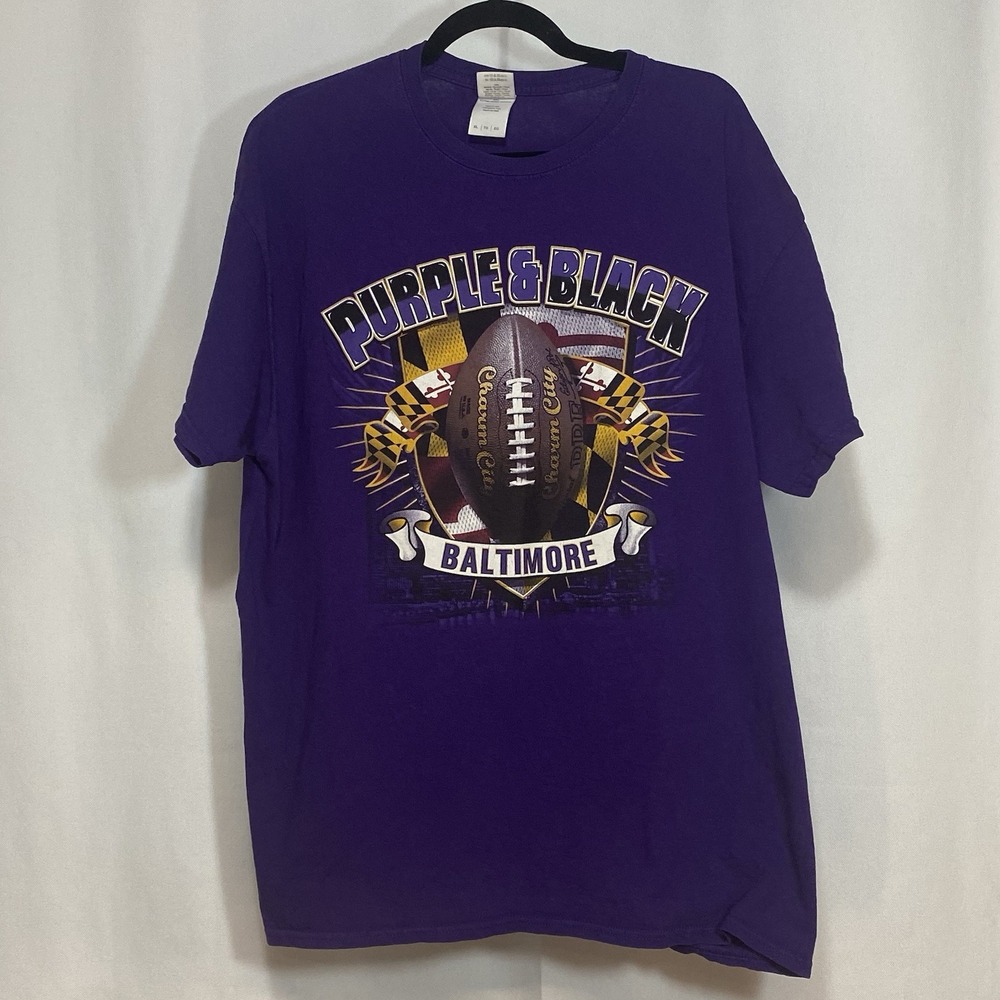 Baltimore Ravens NFL Men's‎ Graphic T-Shirt Charm City Football Gildan XL Purple